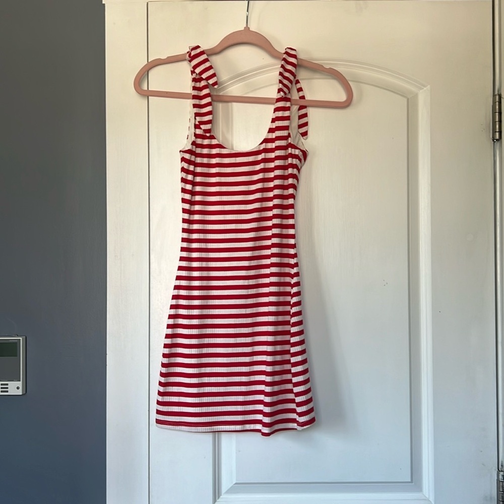 ✨ New Lovers and Friends Red and White Striped Mini Dress